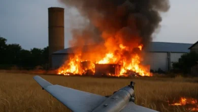 На Дніпропетровщині палає житловий будинок, на який впали уламки російського "шахеда" (Відео)