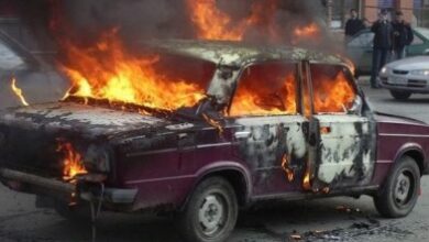 У Кам'янському посеред дороги спалахнув "жигуль" (Відео)