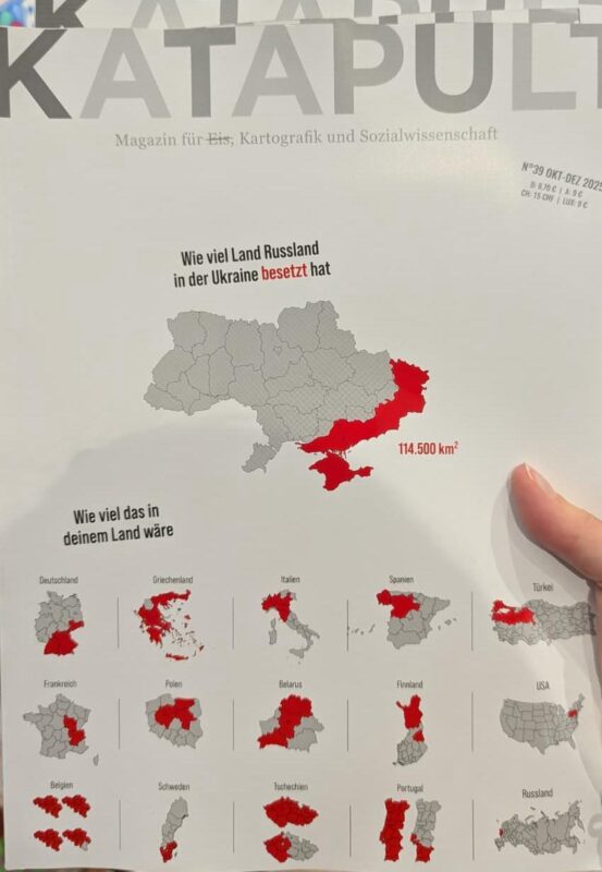 У німецькому журналі показали, скільки території України окупувала рф на прикладі інших держав (Фото)