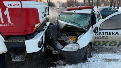 На Дніпропетровщині показали наслідки ДТП між пожежниками та поліцейськими охорони (Відео)