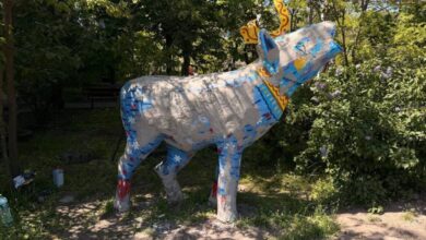 У Дніпрі розфарбовують відремонтовані фігури, які є символами одного з житломасивів: чому мешканці не схвалюють цього (Фото)