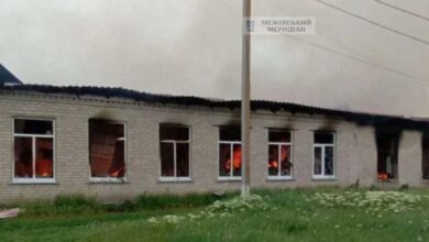 Зруйнований ліцей у селі Веселе на Дніпропетровщині