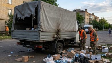 У місті на Дніпропетровщині російський дрон влучив у вантажівку з продуктами (Відео)