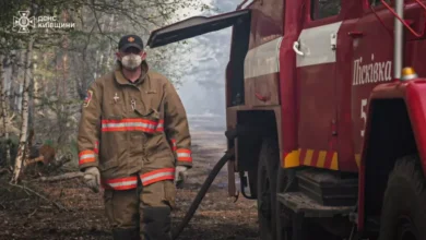 Пожежники показали, як приборкують вогонь, що випалює ліси Чорнобильської зони відчуження (Відео)