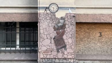 Час, птах і прірва: як у Дніпрі перехожі допомогли художниці створити новий мурал на електрощитку (Відео)