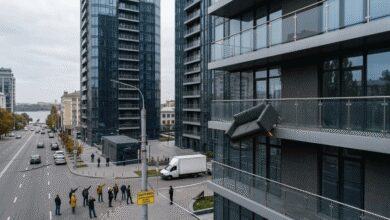 У Дніпрі з балкона елітного ЖК звисає диван (Відео)